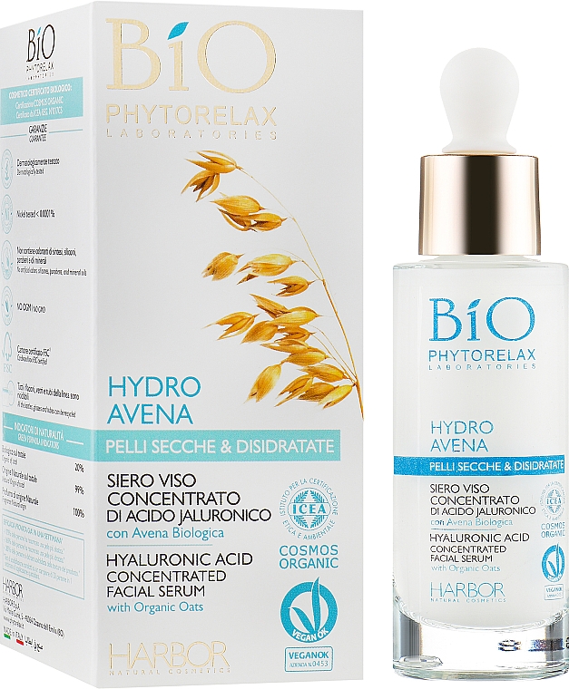 Sérum facial con ácido hialurónico y extracto de avena – Phytorelax Laboratories Bio Phytorelax Hydro Avena Concentrated Face Serum